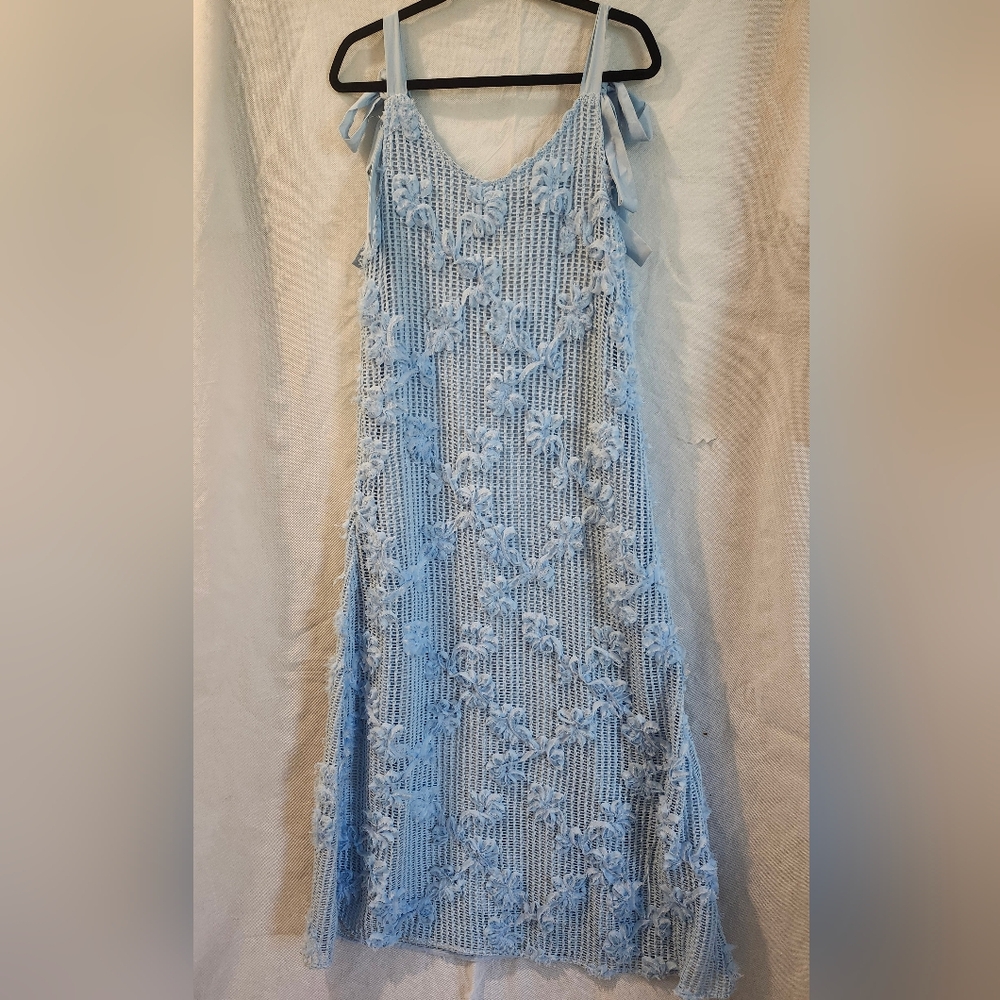 En Saison Light Blue Lace Maxi Dress